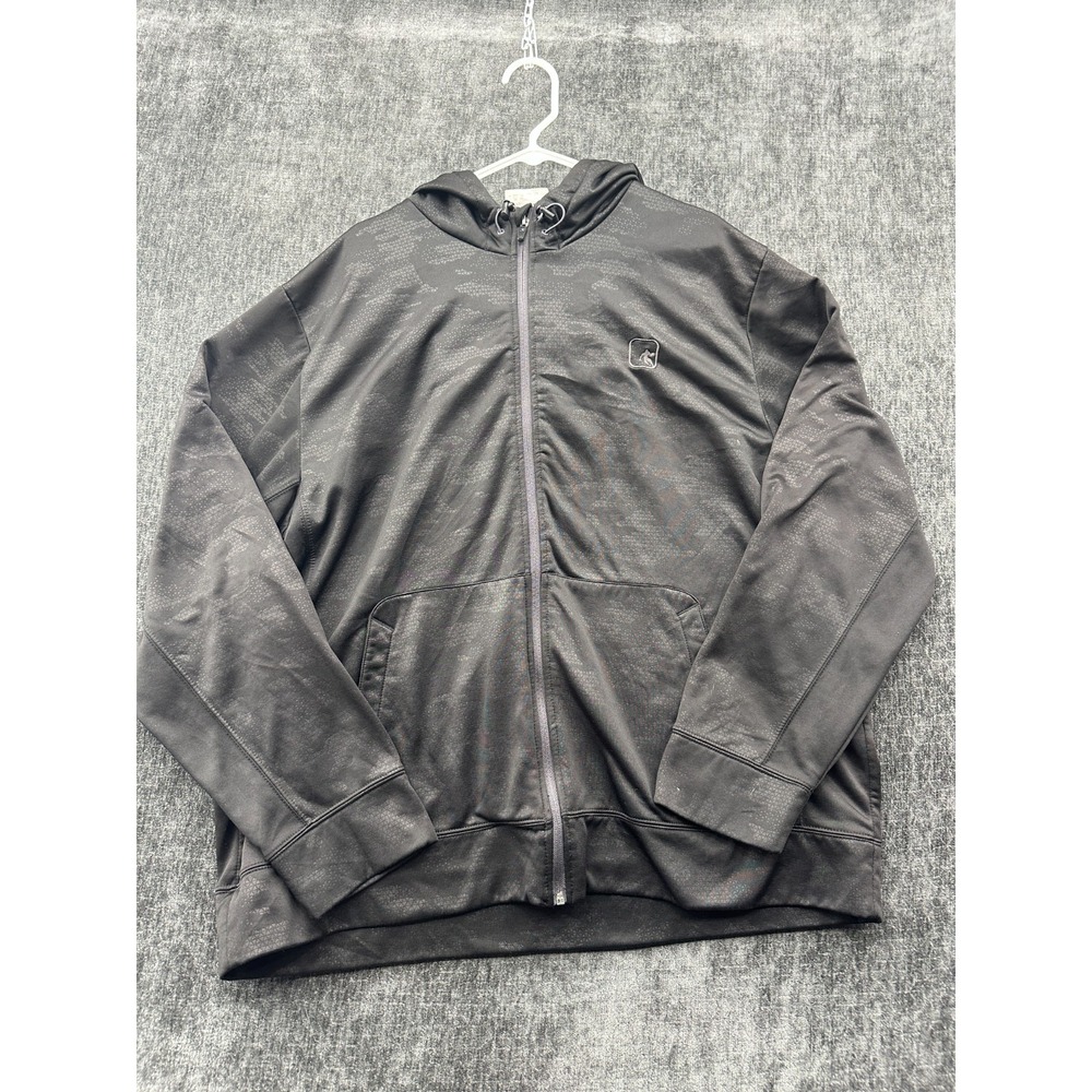 AND1 Hoodie Mens 2XL Charcoal Gray Camouflage Logo Full Zip Performance Athletic
